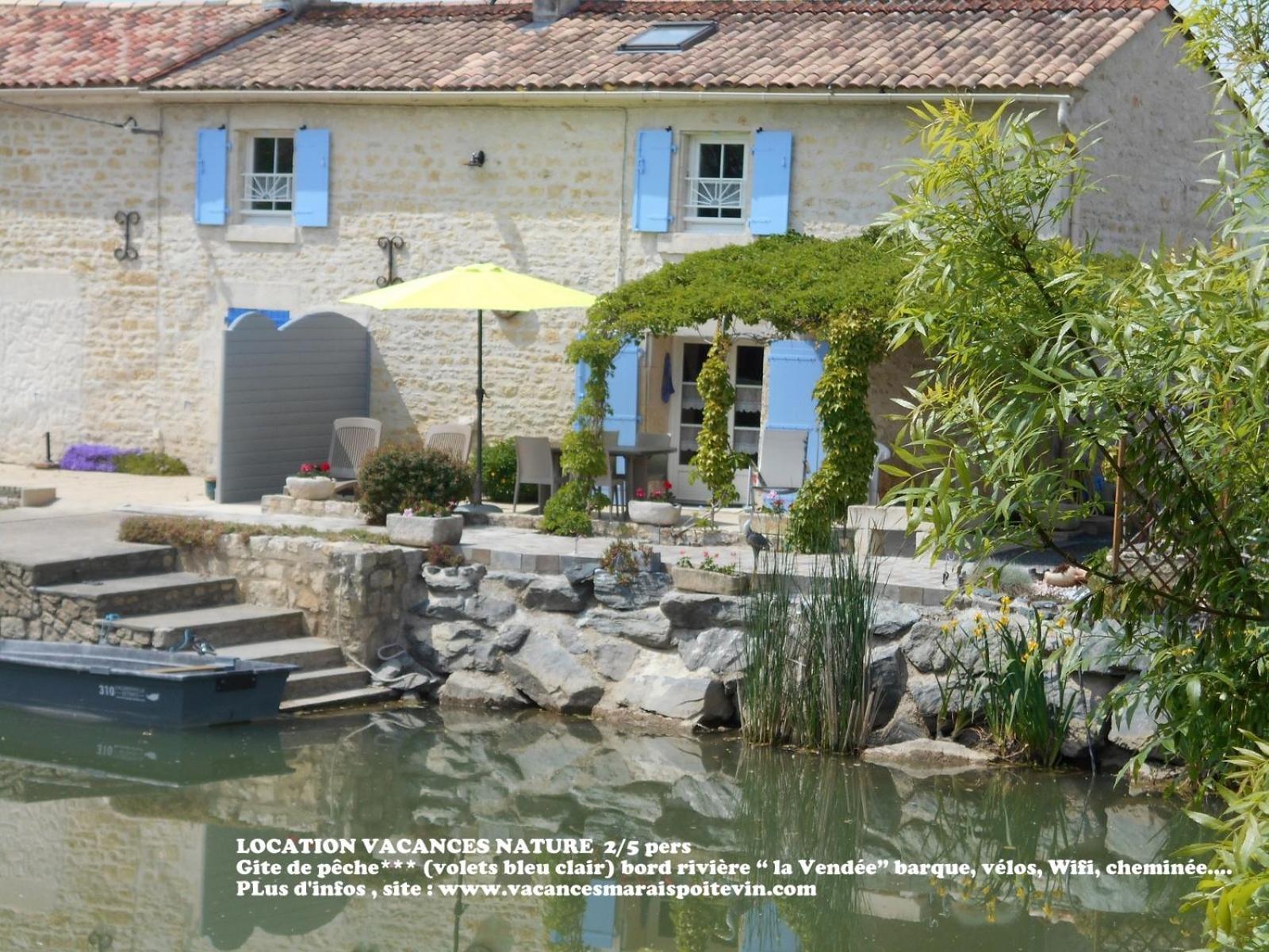 Marais Poitevin Bord Riviere Peche ,Barque, Velos, Wifi, Linge, Cheminee, Cuisine, Terrain De Boules La Taillee Exteriér fotografie
